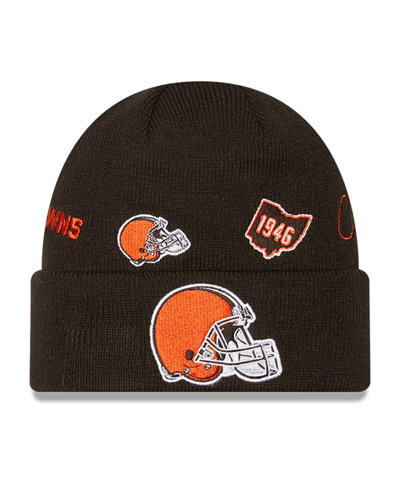Shop New Era Big Boys And Girls  Brown Cleveland Browns Identity Cuffed Knit Hat