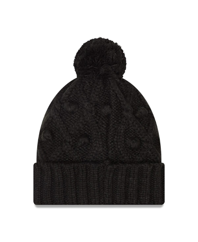 New Era Girls Youth  Black Las Vegas Raiders Toasty Cuffed Knit Hat With Pom In Black