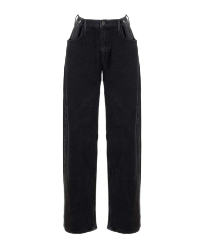 Shop Nocturne Women's Mid-rise Wide-leg Jeans In Charcoal