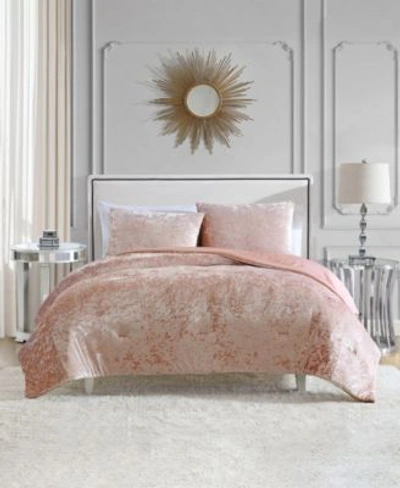 Shop Juicy Couture Crushed Velvet Comforter Sets In Pink Velvet