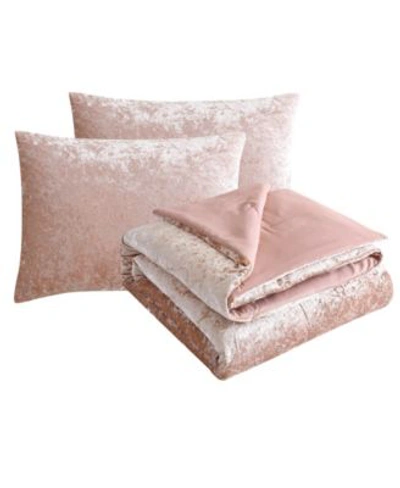 Shop Juicy Couture Crushed Velvet Comforter Sets In Pink Velvet