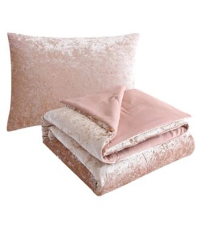 Shop Juicy Couture Crushed Velvet Comforter Sets In Pink Velvet