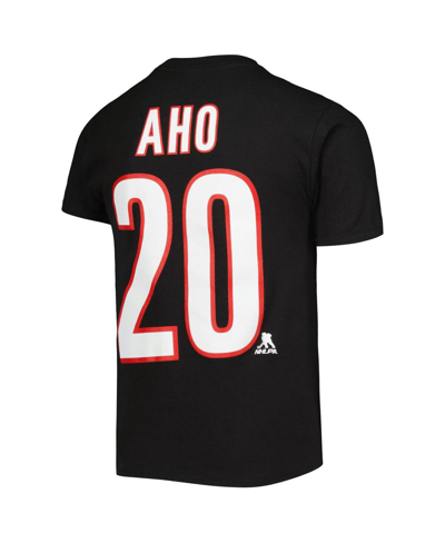 Outerstuff Big Boys Sebastian Aho Black Carolina Hurricanes Name And Number Player T-shirt In Black