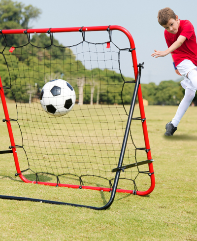 Net Playz Soccer Rebounder, Soccer Gifts, Kids Teens Football Games, Kick-back Practice Net For Skill Training In Red