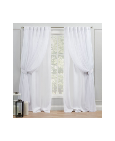 Exclusive Home Curtains Catarina Layered Solid Blackout And Sheer Grommet Top Curtain Panel Pair, 52" X 84" In Dark Gray