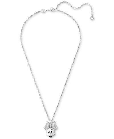 Shop Swarovski Silver-tone Disney Minnie Mouse Crystal Pendant Necklace, 16-1/2" + 3" Extender