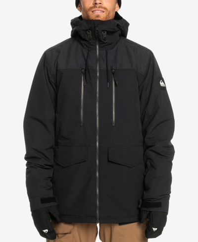 Shop Quiksilver Men's Snow Fairbanks Hooded Jacket In True Black