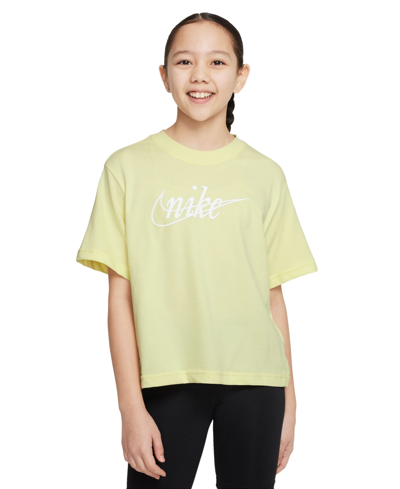 Shop Nike Girls Dri-fit Logo T-shirt In Green