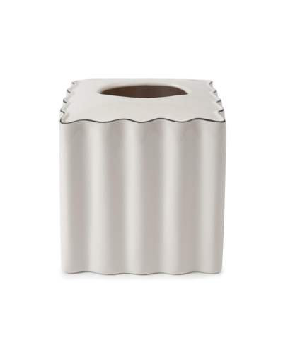 Shop Cassadecor Mare Tissue Holder In White With Black Trim