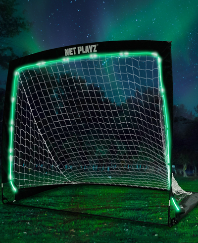 Net Playz Backyard Soccer Goal, Light Up Soccer Goals Gift, Glow In The Dark, Portable Pop-up Football Goals F In Black