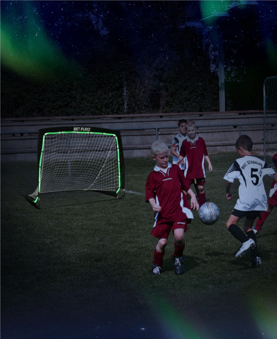 Net Playz Backyard Soccer Goal, Light Up Soccer Goals Gift, Glow In The Dark, Portable Pop-up Football Goals F In Black