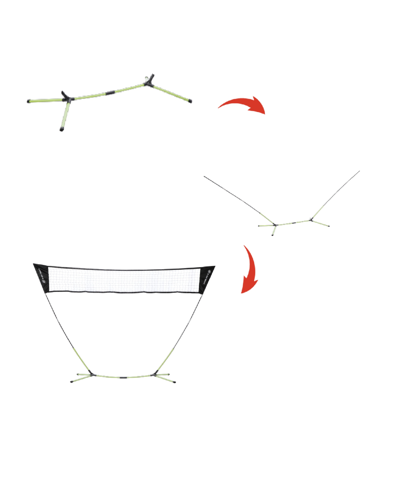 E-jet Sport Badminton Net Outdoor Game, Badminton Set, Rackets Shuttlecocks Combo No Tools Required, Portable In Green