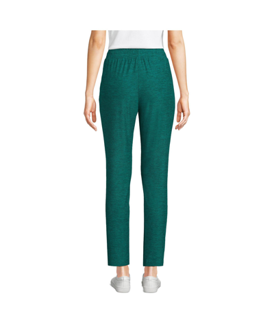 Lands' End Women's Active High Rise Soft Performance Refined Tapered Ankle  Pants In Deep Balsam Space Dye