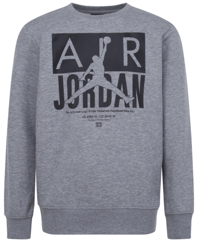 Shop Jordan Big Boys Point Guard Crewneck Sweatshirt In Carbon Heather