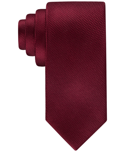 Shop Tommy Hilfiger Men's Two-tone Solid Tie In Burgundy