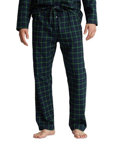 Shop Polo Ralph Lauren Men's Cotton Plaid Flannel Pajama Pants In Easton Plaid  Basic Gold Pp