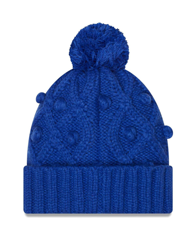 Shop New Era Women's  Royal Denver Broncos Toasty Cuffed Knit Hat With Pom