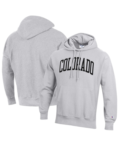 Champion Heathered Gray Colorado Buffaloes Team Arch Reverse Weave Pullover Hoodie In Heathered Gray