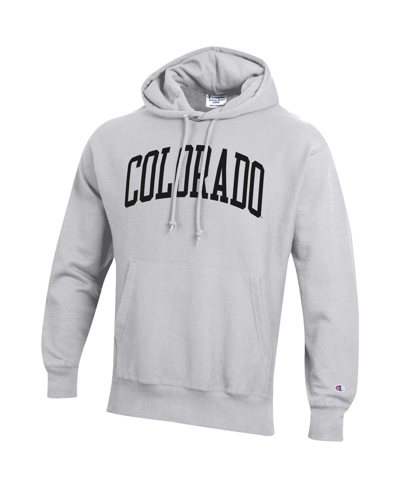Champion Heathered Gray Colorado Buffaloes Team Arch Reverse Weave Pullover Hoodie In Heathered Gray