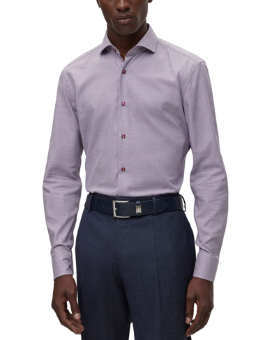 Shop Hugo Boss Boss By  Men's Easy-iron Slim-fit Shirt In Dark Purple