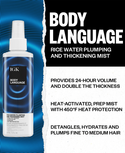 Igk Hair Body Language Rice Water Plumping & Thickening Mist In No Color