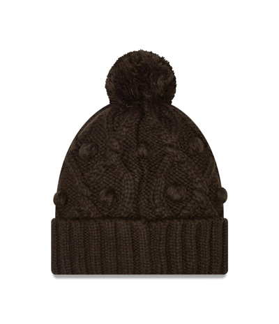 New Era Brown Cleveland Browns Toasty Cuffed Knit Hat With Pom In Brown