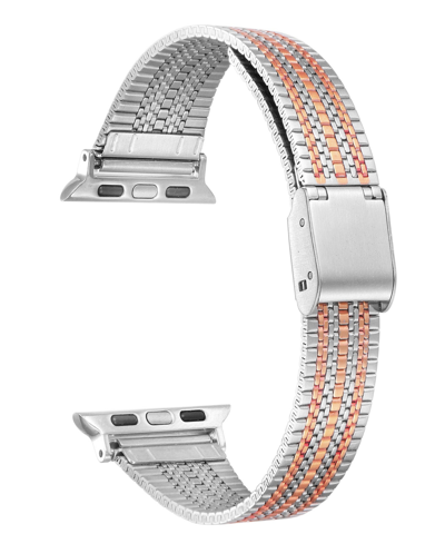 Shop Posh Tech Unisex Eliza Stainless Steel Bicolor Band For Apple Watch Size- 38mm, 40mm, 41mm In Two Tone Rose Gold