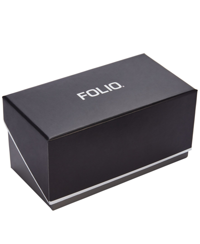 Folio Men's Quartz Three Hand Black Alloy Watch 50mm, Gift Set In Black