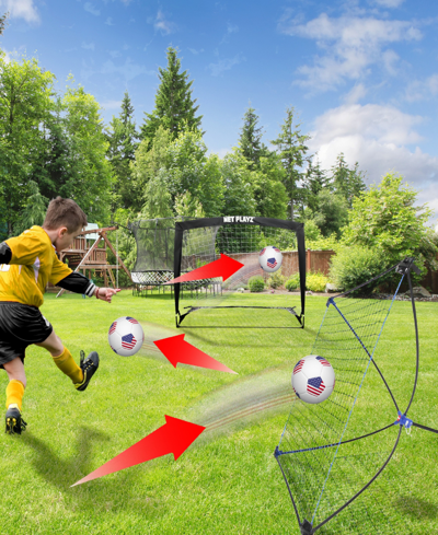 Net Playz Backyard Soccer Goal, Rebound Net For Backyard, Football Soccer Gifts For Kids Children Teens In Black