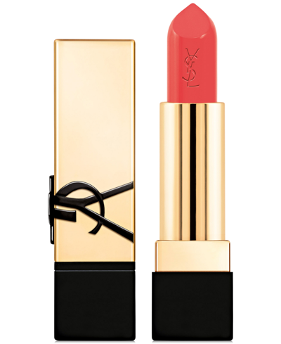 Shop Saint Laurent Rouge Pur Couture Satin Lipstick In O Transgressive Coral - Electric Peach