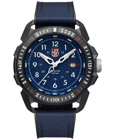 Shop Luminox Men's Swiss Official Ice-sar Arctic Outdoor Adventure Blue Rubber & Textile Strap Watch 46mm In No Color