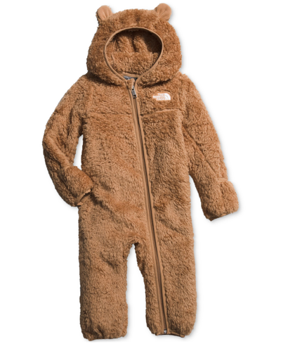 Shop The North Face Baby Boy Or Girls Bear One-piece Hooded Bunting In Almond Butter