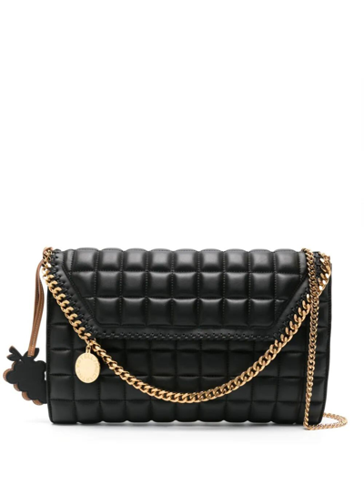Shop Stella Mccartney Falabella Quilted Shoulder Bag In Black