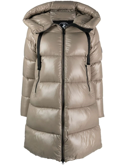 Shop Save The Duck Isabel Hooded Puffer Coat In Nude & Neutrals