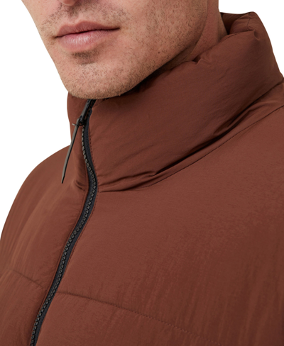 Shop Cotton On Men's Mother Puffer Jacket In Rich Brown