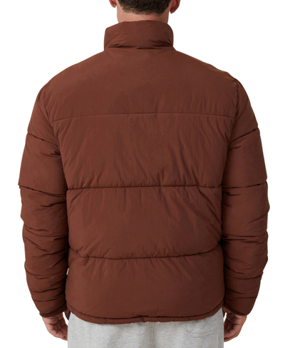 Shop Cotton On Men's Mother Puffer Jacket In Rich Brown