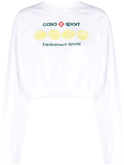 Shop Casablanca Home Sports Sweatshirt In White