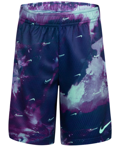 Shop Nike Little Boys Dri-fit All Day Play Graphic Shorts In Canyon Purple