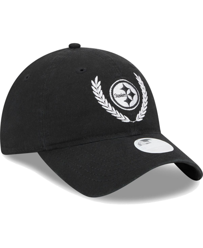 New Era Black Pittsburgh Steelers Leaves 9twenty Adjustable Hat In Black