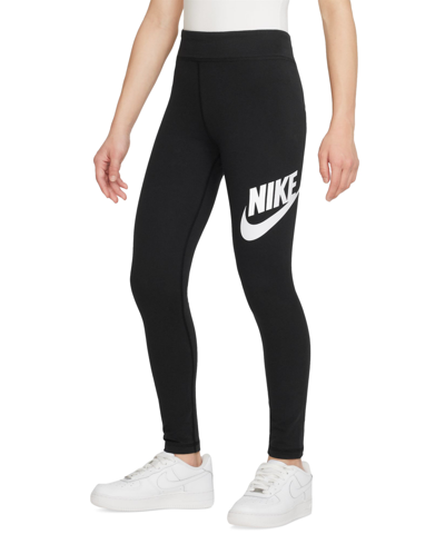 Shop Nike Sportswear Big Girls' Essentials Mid-rise Leggings In Black