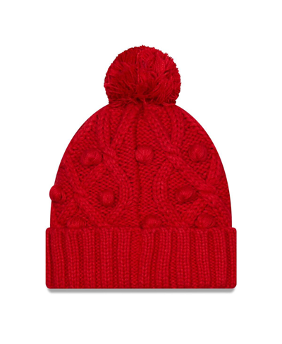 New Era Red Tampa Bay Buccaneers Toasty Cuffed Knit Hat With Pom In Red