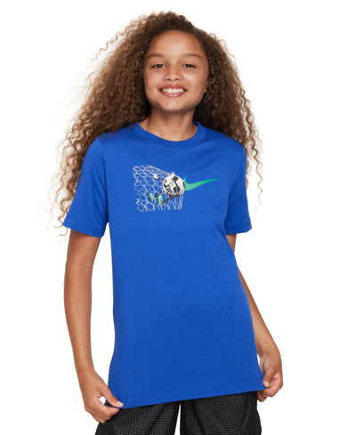Shop Nike Big Kids Sportswear Graphic Cotton T-shirt In Game Royal