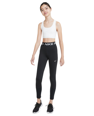 Shop Nike Big Girls Pro Dri-fit Leggings In Black