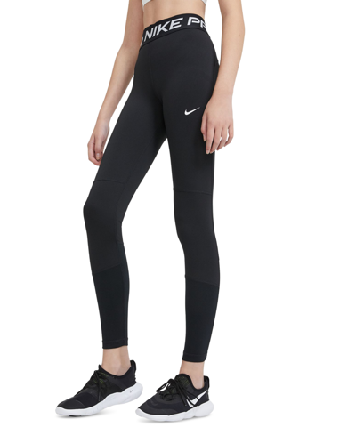 Shop Nike Big Girls Pro Dri-fit Leggings In Black