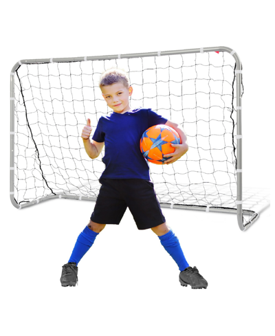Net Playz Backyard Soccer Goal, Metal Soccer Goal, 6' X 4' In Silver