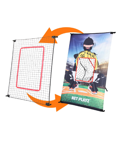 Net Playz Baseball Combo, Junior Baseball, Softball Trainer Combo, Pitchback Rebounder Net And Pitching Target In Black