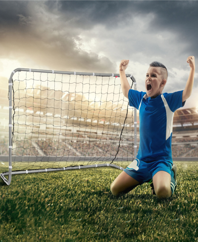 Net Playz Backyard Soccer Goal, Metal Soccer Goal, 6' X 4' In Silver