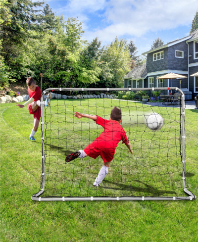 Net Playz Backyard Soccer Goal, Metal Soccer Goal, 6' X 4' In Silver