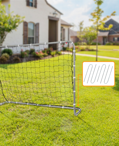 Net Playz Backyard Soccer Goal, Metal Soccer Goal, 6' X 4' In Silver