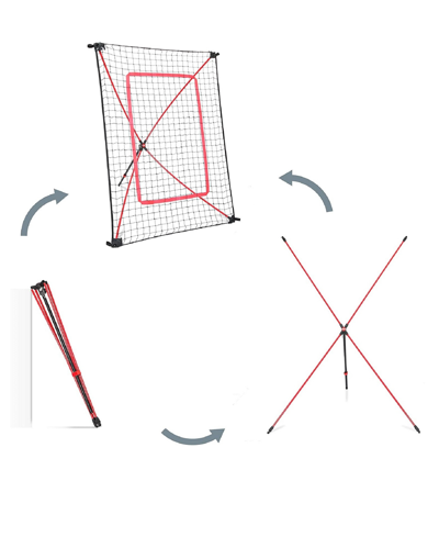 Net Playz Baseball Combo, Junior Baseball, Softball Trainer Combo, Pitchback Rebounder Net And Pitching Target In Black